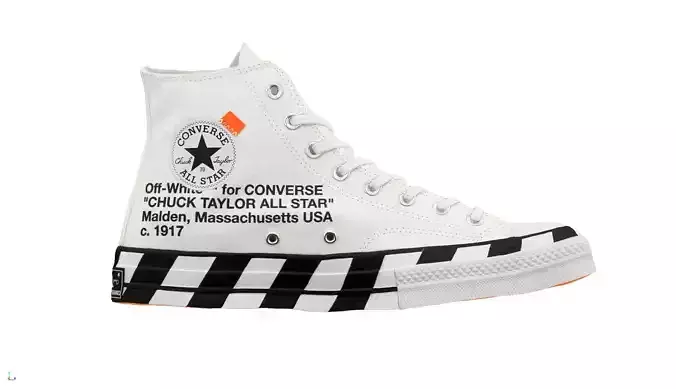 Converse Chuck Taylor All-Star 70 Hi Off-White Low-poly 3D model