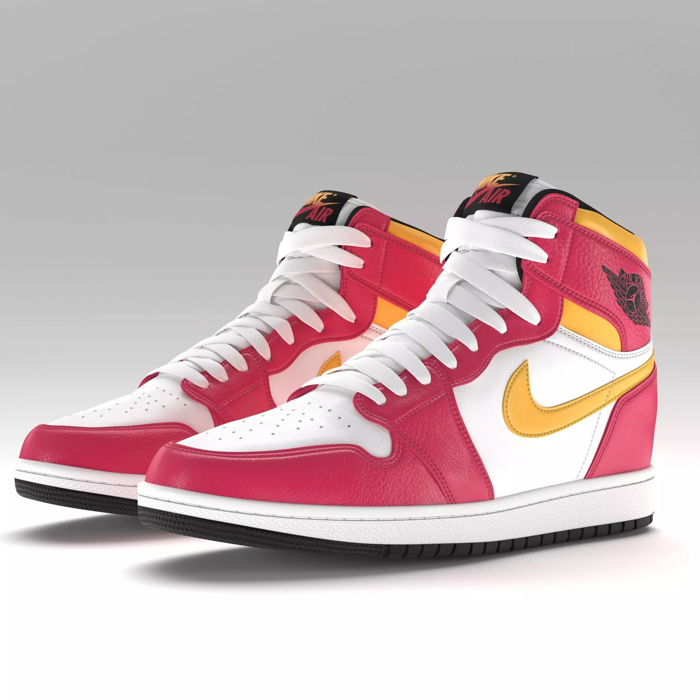 Jordan 1 Retro High Light Fusion Red PBR Low-poly 3D model_0