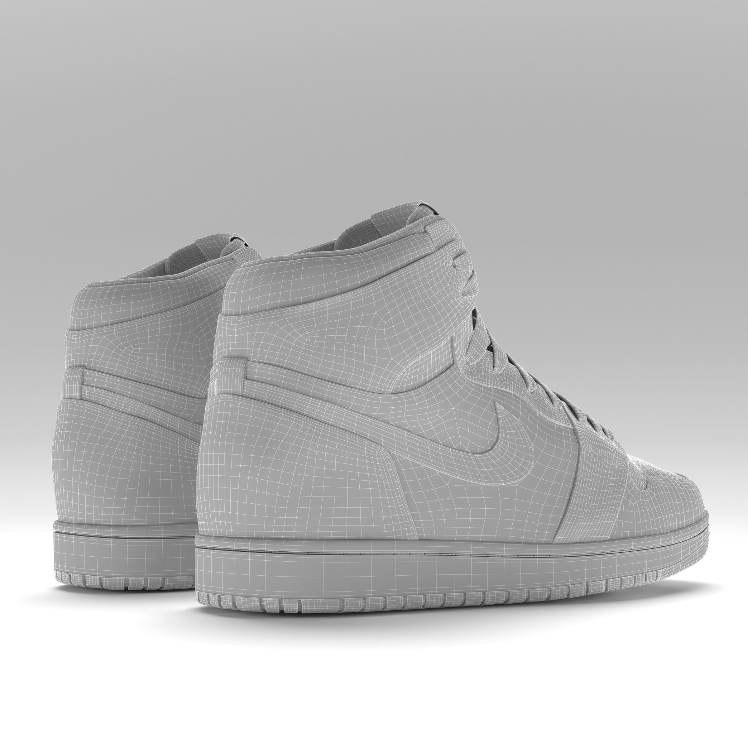 Jordan 1 Retro High Light Fusion Red PBR Low-poly 3D model_10