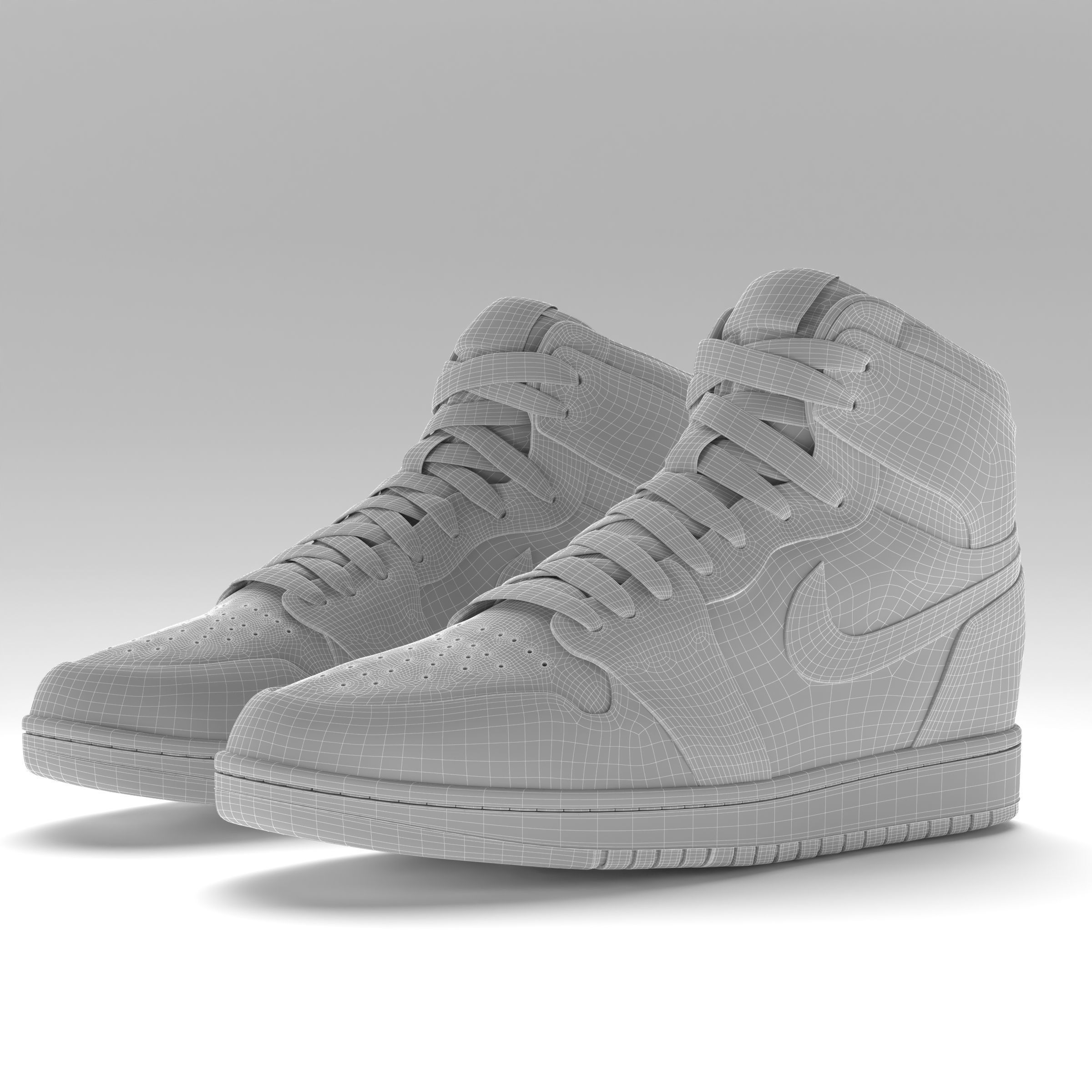 Jordan 1 Retro High Light Fusion Red PBR Low-poly 3D model_9