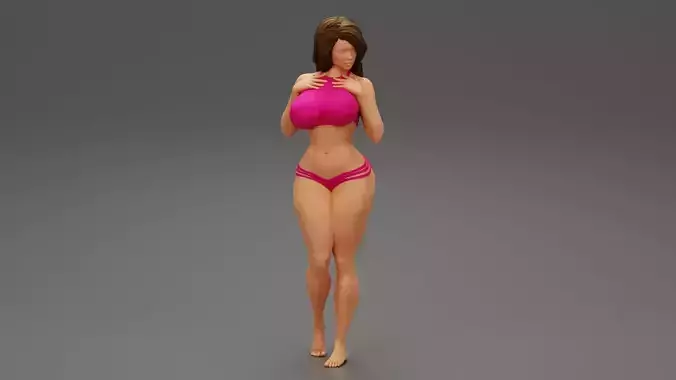 Sexy Girl Swimming Suit Beach Fashion Bikini 3D print model
