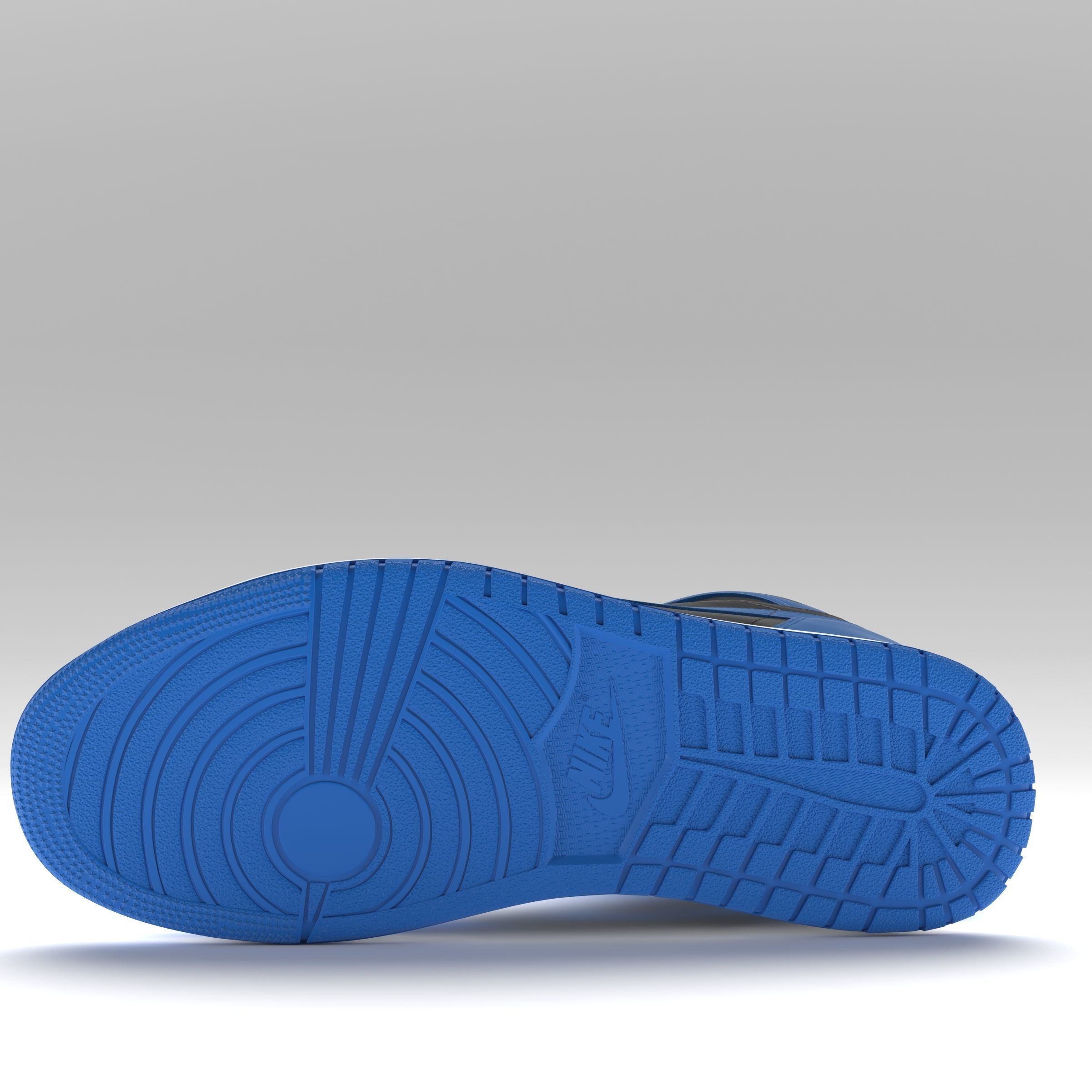 Jordan 1 Retro High Blue and Black PBR Low-poly 3D model_8