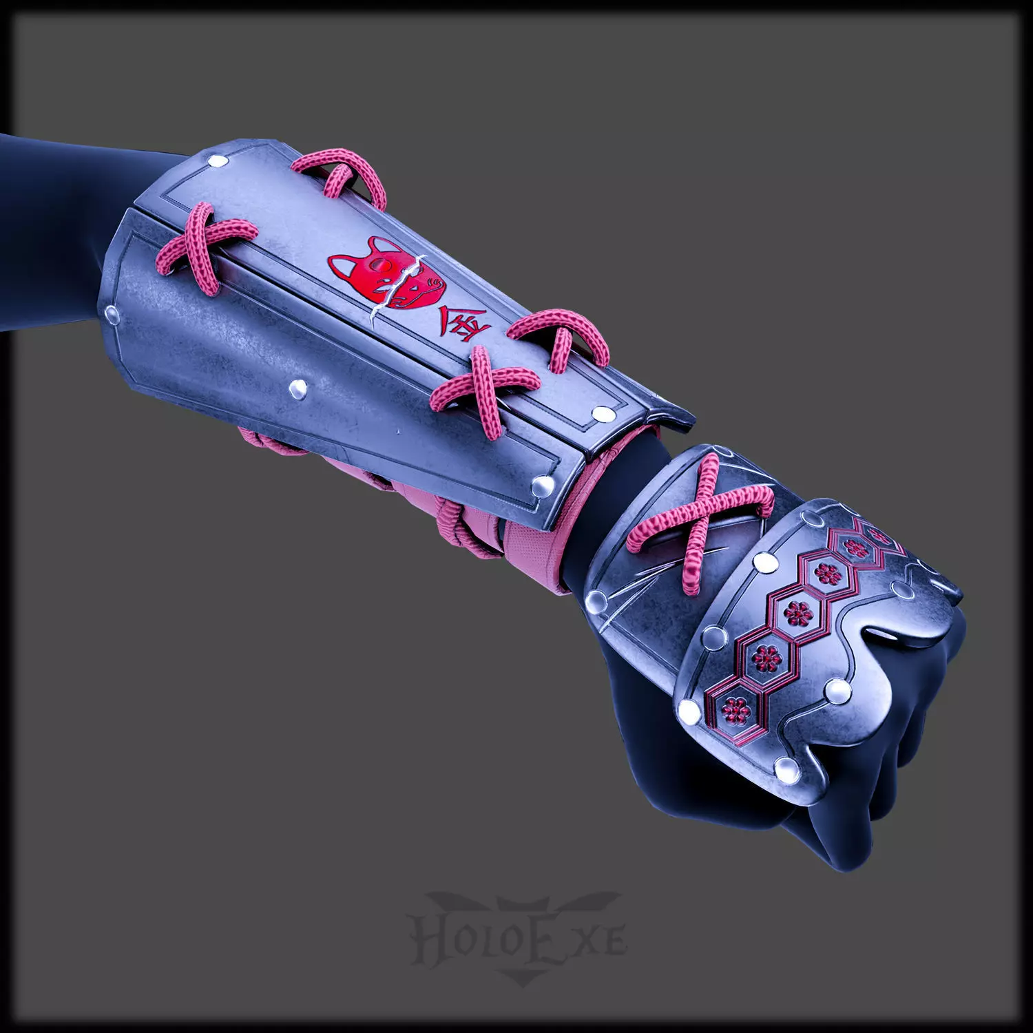 Samurai Gauntlet Low-poly 3D model