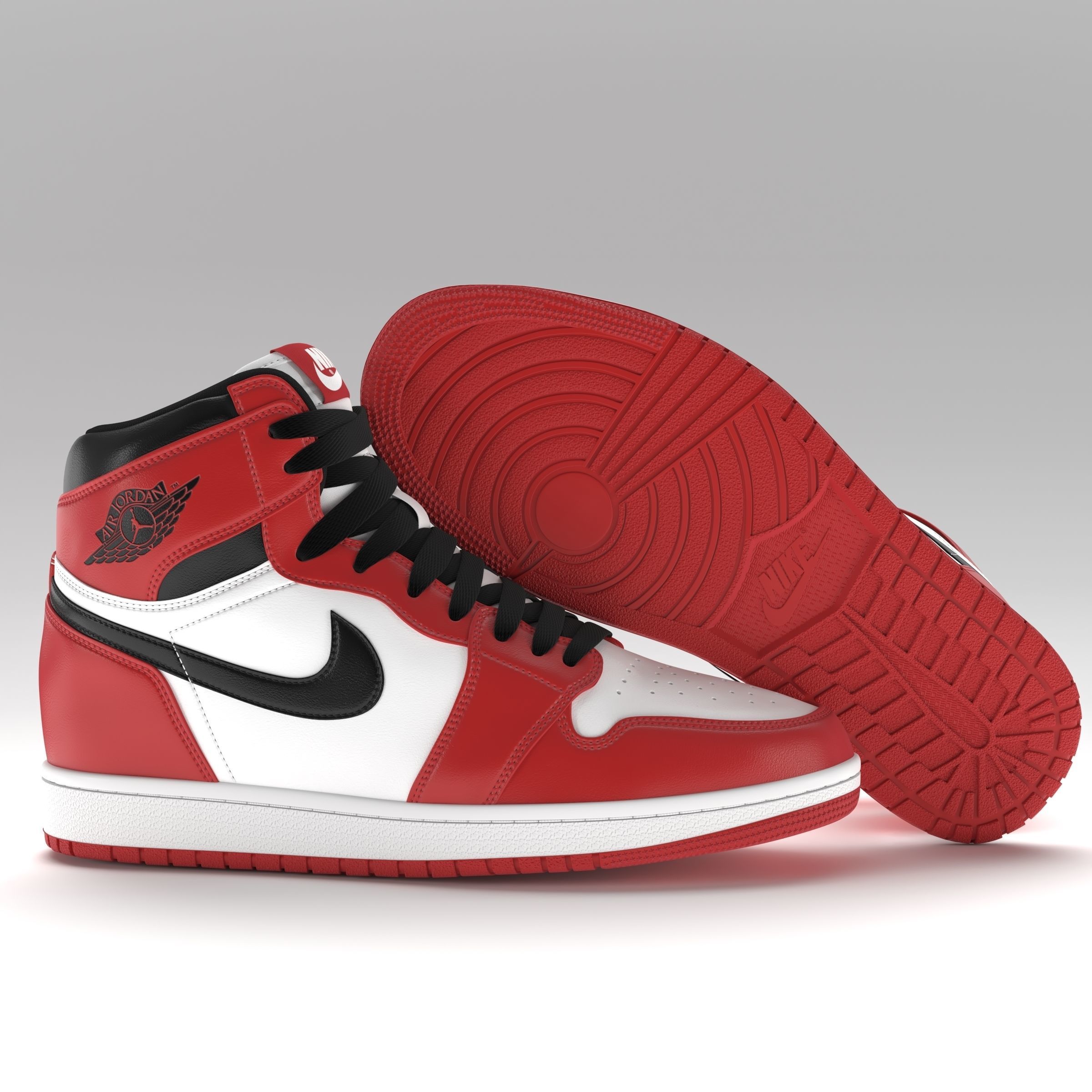 Jordan 1 Retro Chicago PBR Low-poly 3D model_7