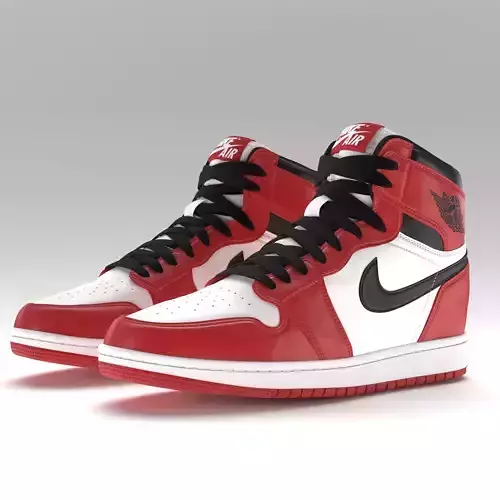 Jordan 1 Retro Chicago PBR Low-poly 3D model