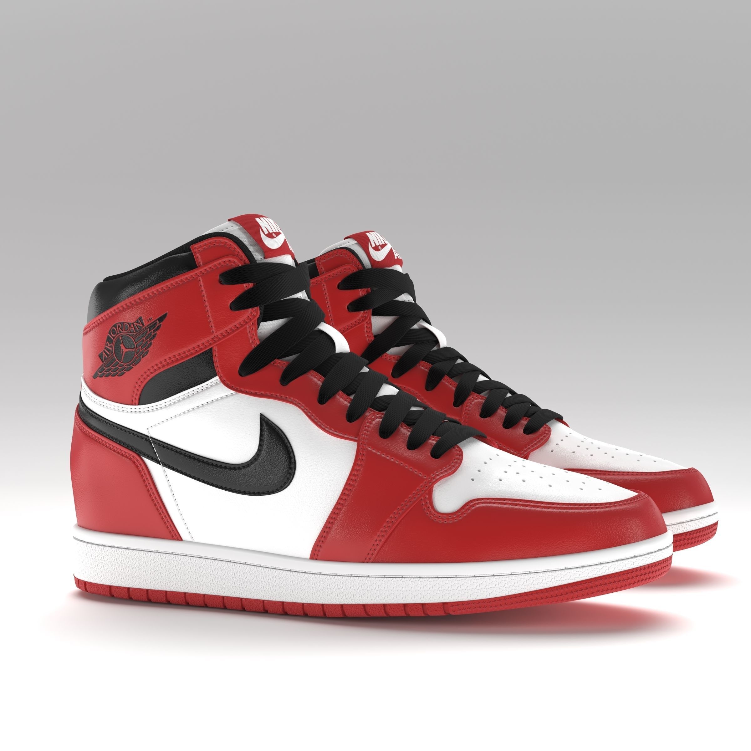 Jordan 1 Retro Chicago PBR Low-poly 3D model_2
