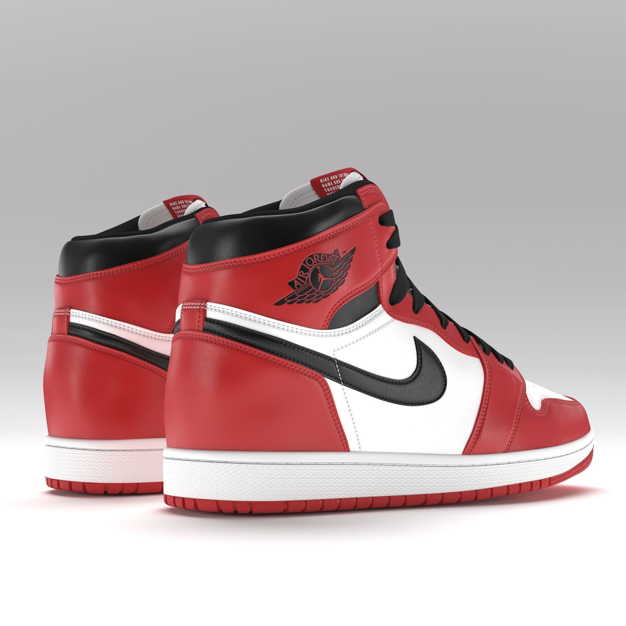 Jordan 1 Retro Chicago PBR Low-poly 3D model_3