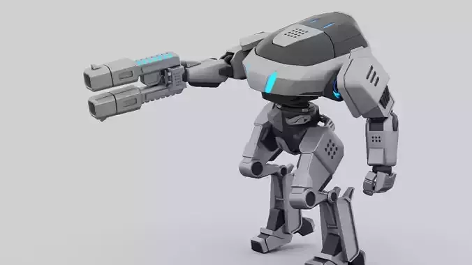 Cap robot rigged - animated character