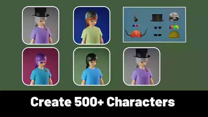 3d NFT Characters - Series XLIV Low-poly 3D model