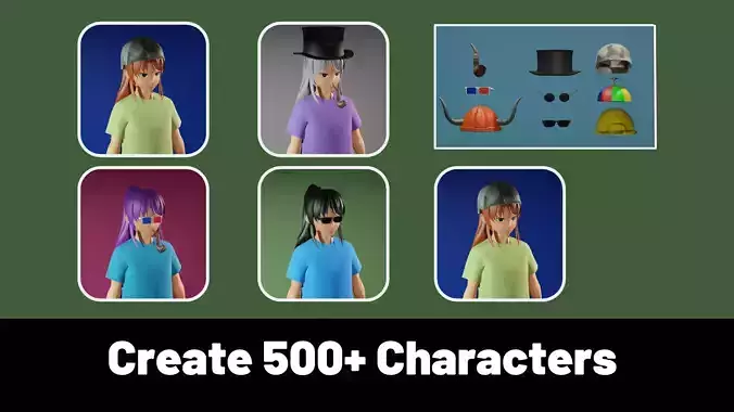 3d NFT Characters - Series XLV Low-poly 3D model