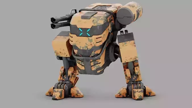 Military robot  rigged character