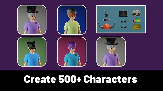 3d NFT Characters - Series L Low-poly 3D model