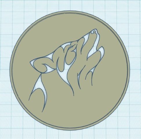 Airbrush Stencil Wolf Howling 3D print model_6