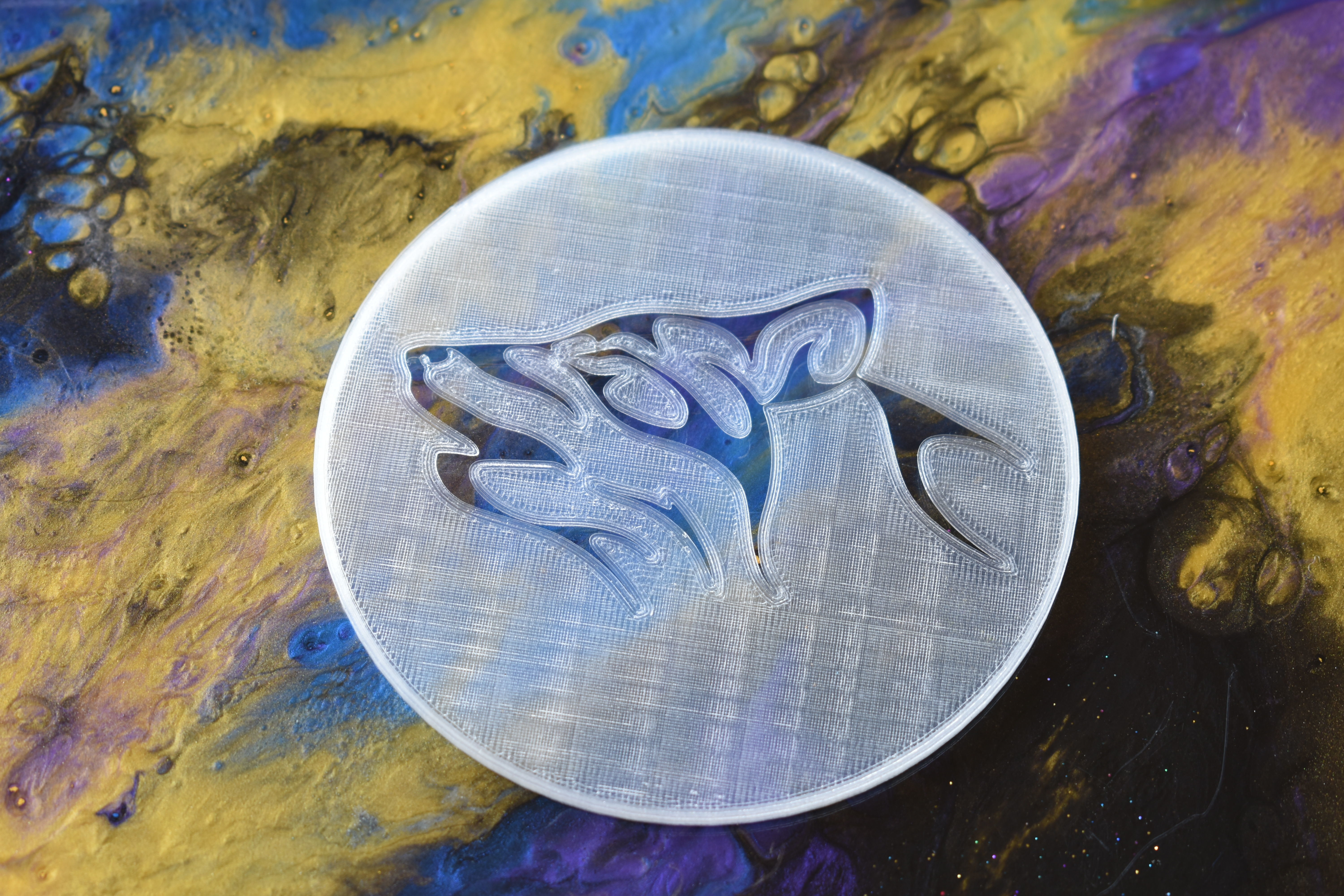 Airbrush Stencil Wolf Howling 3D print model_4