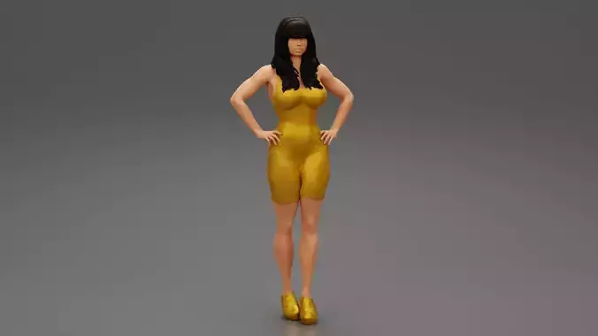 Sexy Woman in a Tight Dress 3D print model