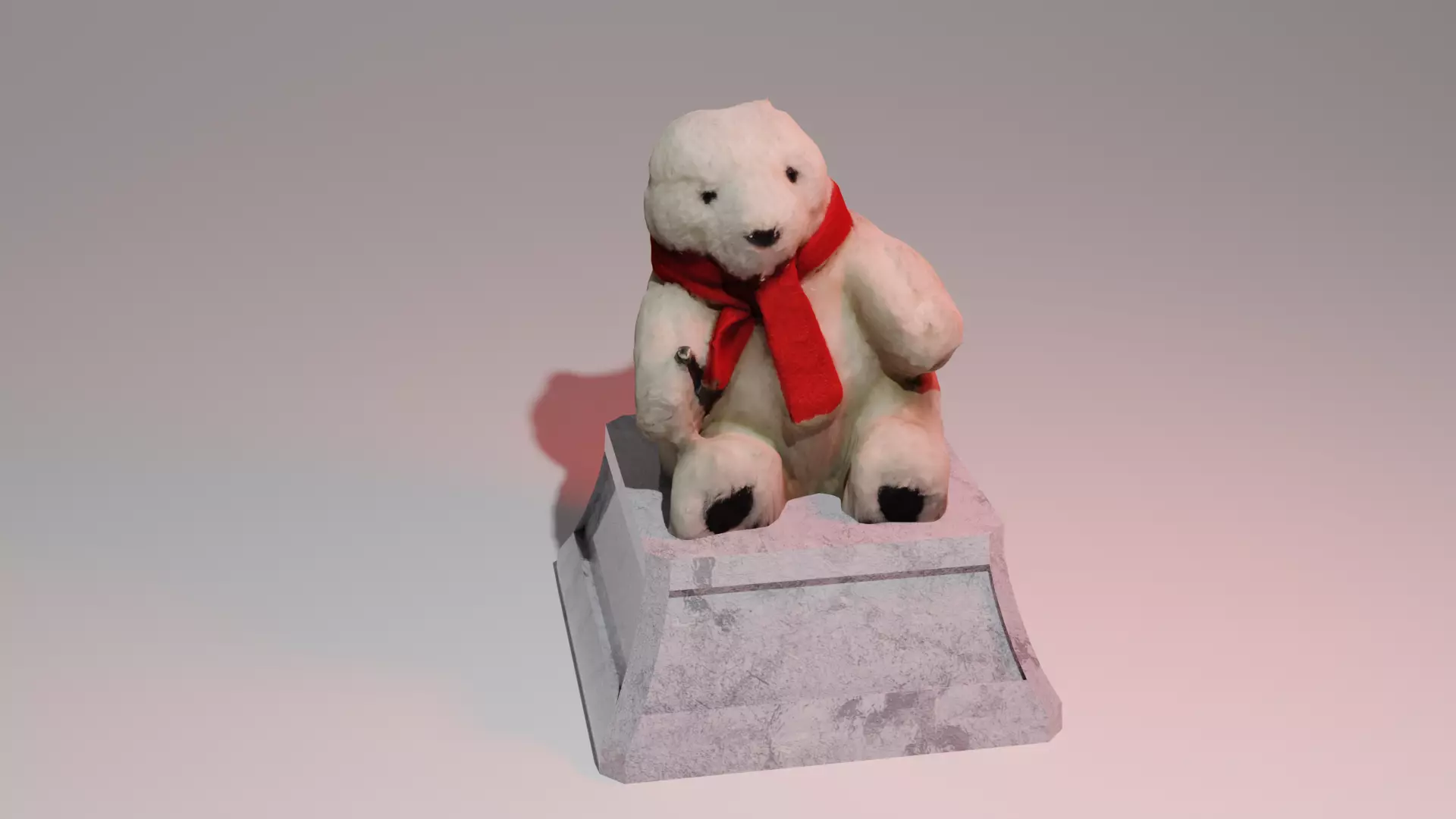 Baby Polar Bear Toy Low-poly 3D model