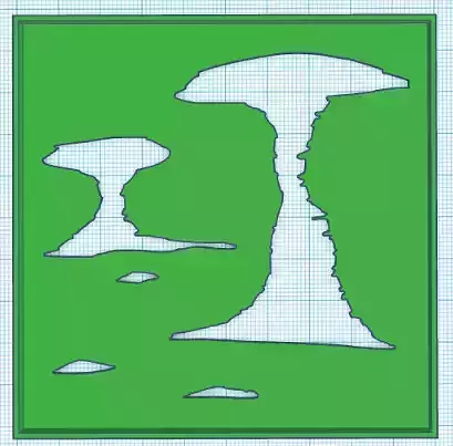 Stencil Airbrush - Rock formation - landscape 3D print model