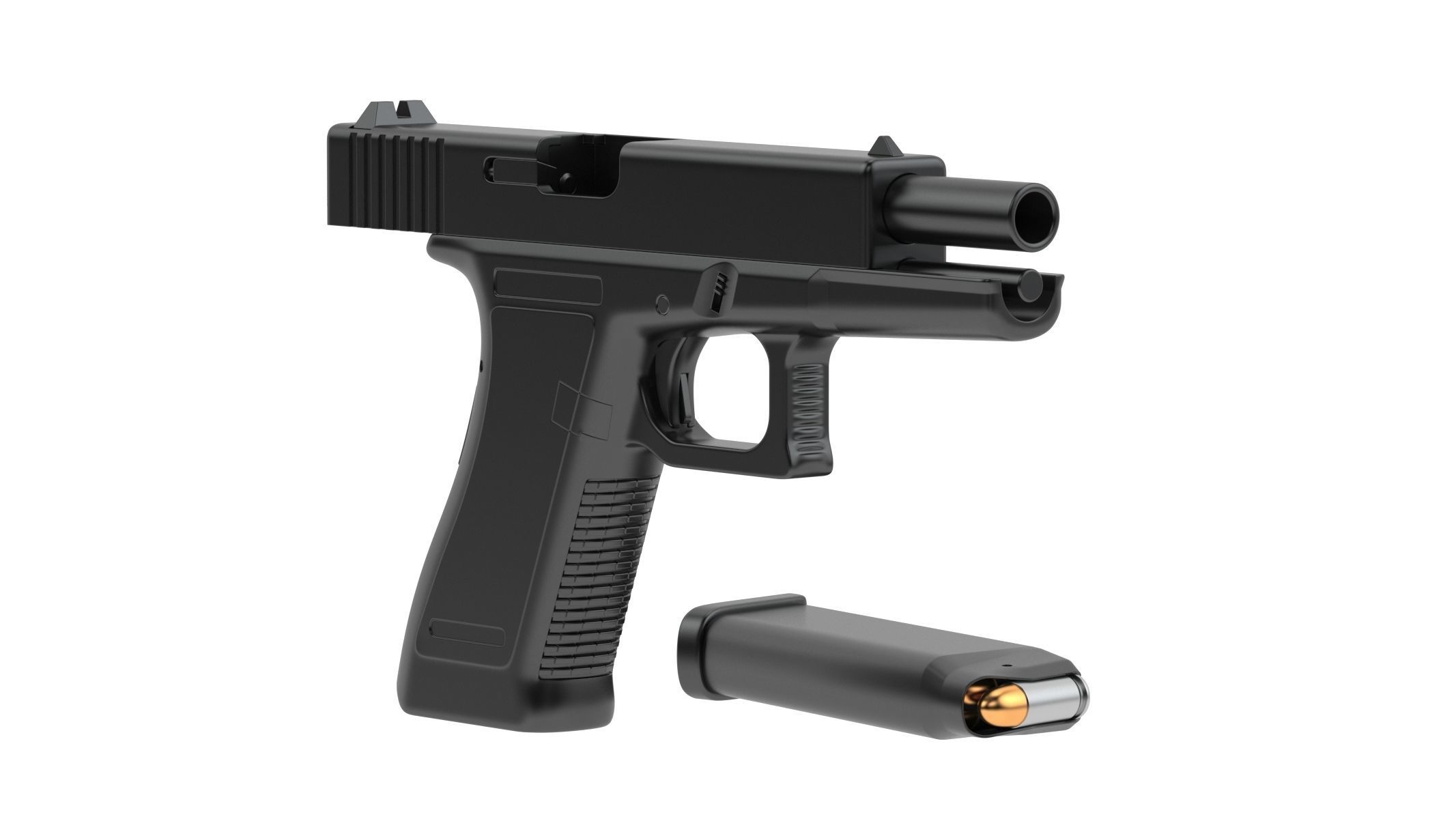 Glock pistol 3D model_4