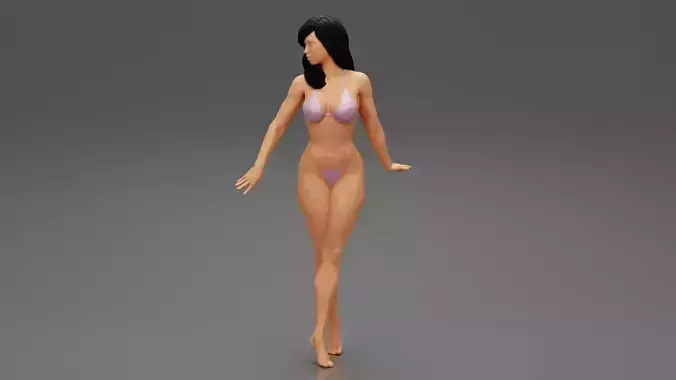 Beautiful Sexy Woman Wearing Bikini 3D print model