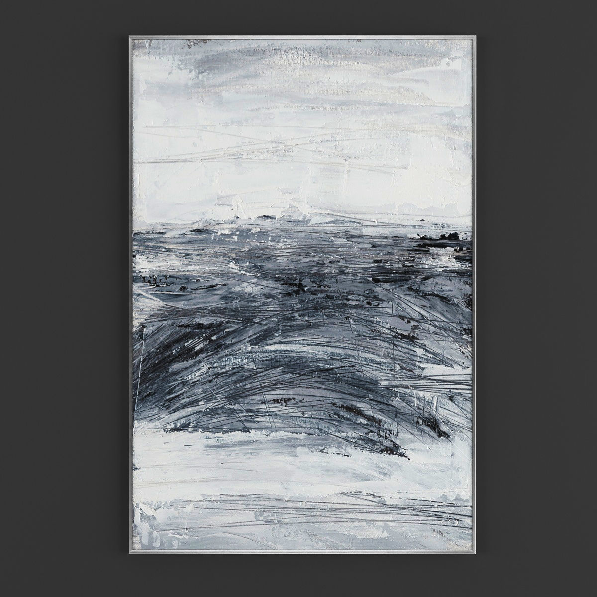 Pictures263 abstract painting in gold and on wall Low-poly 3D model_1