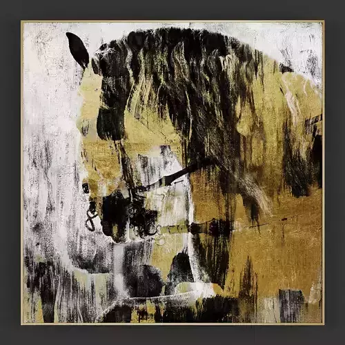 Pictures265 horse in gold frame