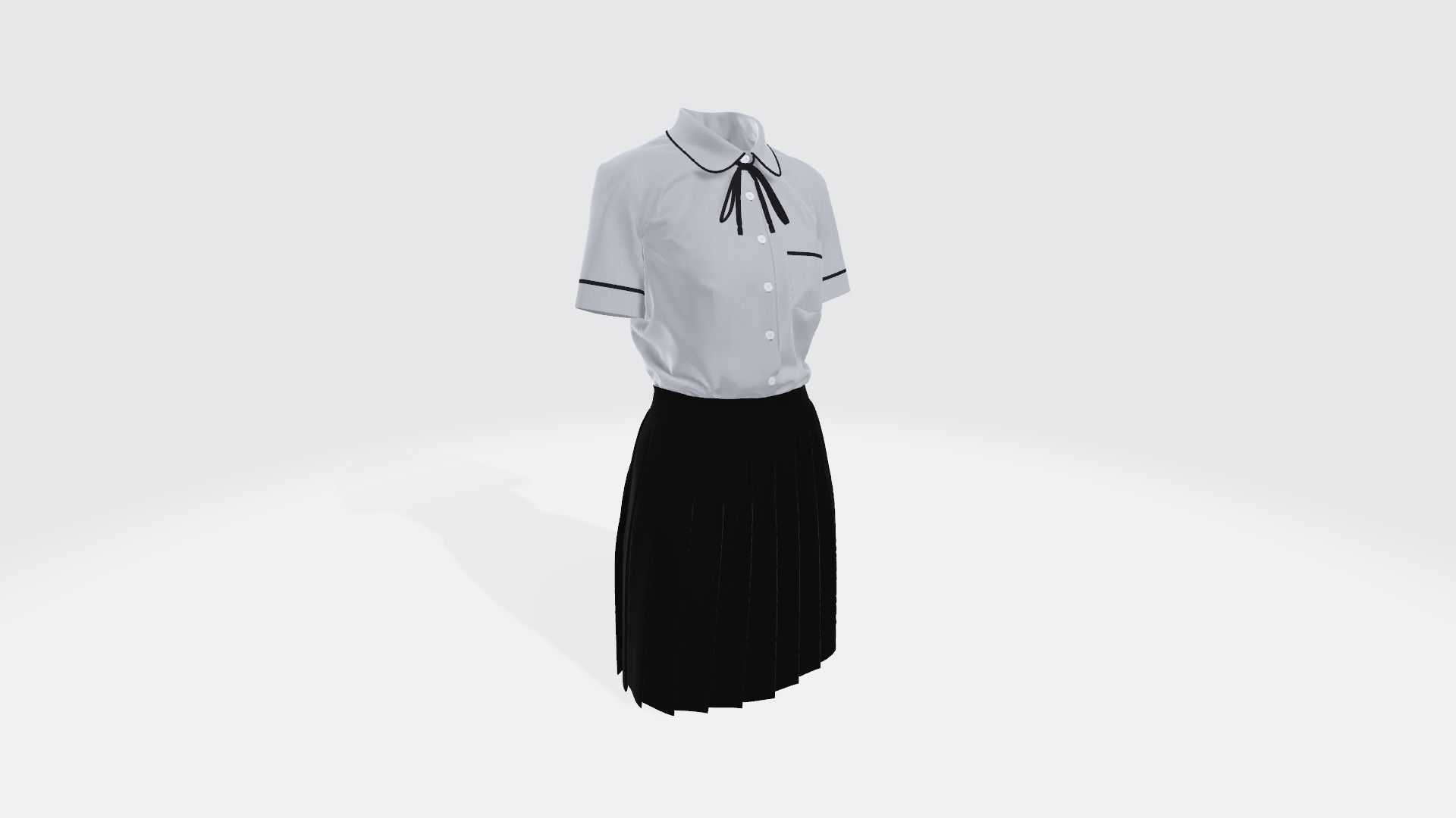 School Uniform Female 3D model_8