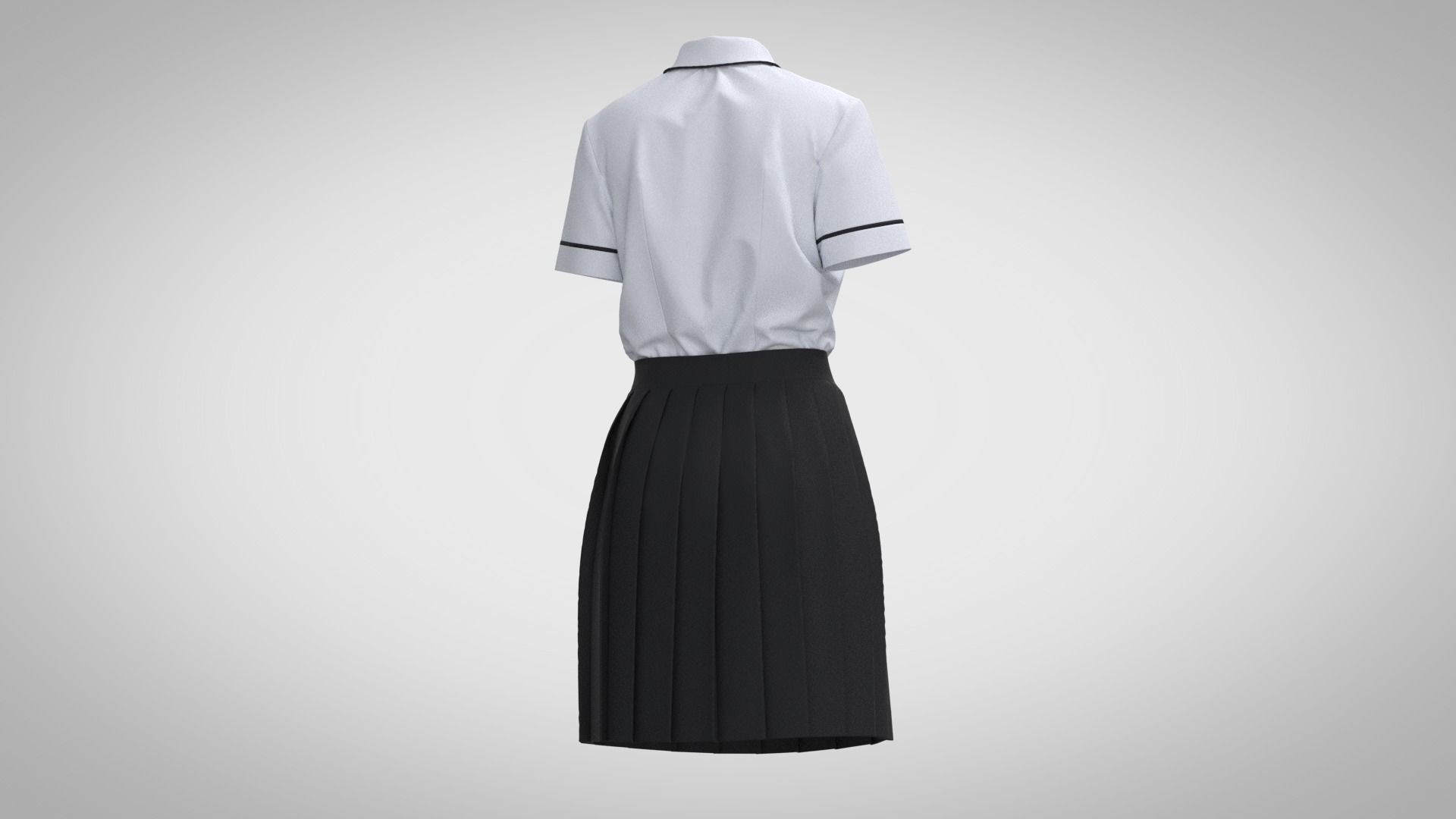 School Uniform Female 3D model_5