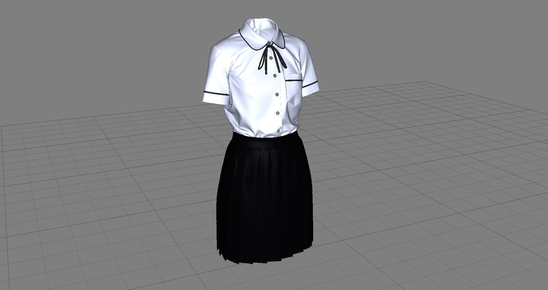 School Uniform Female 3D model_6