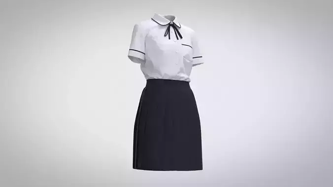 School Uniform Female 3D model