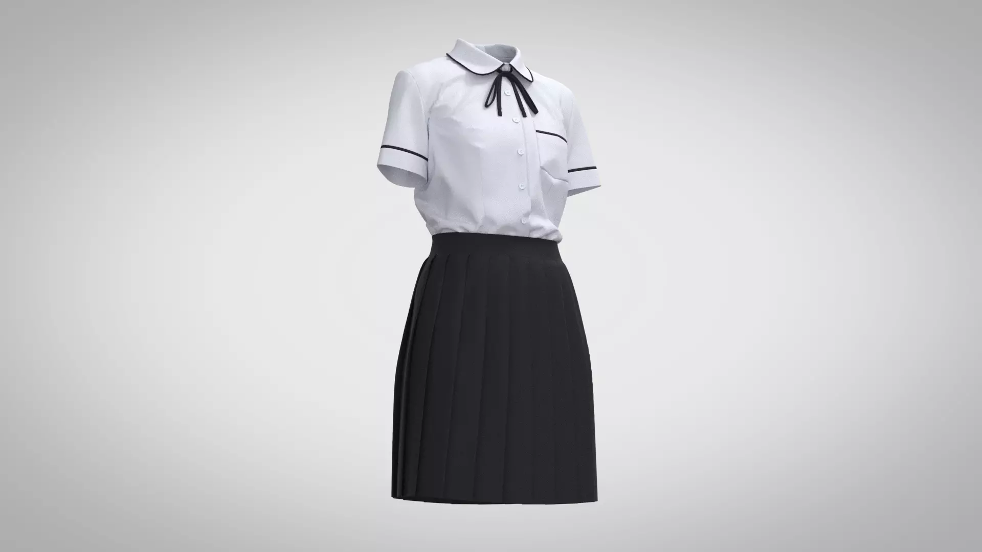 School Uniform Female 3D model_0