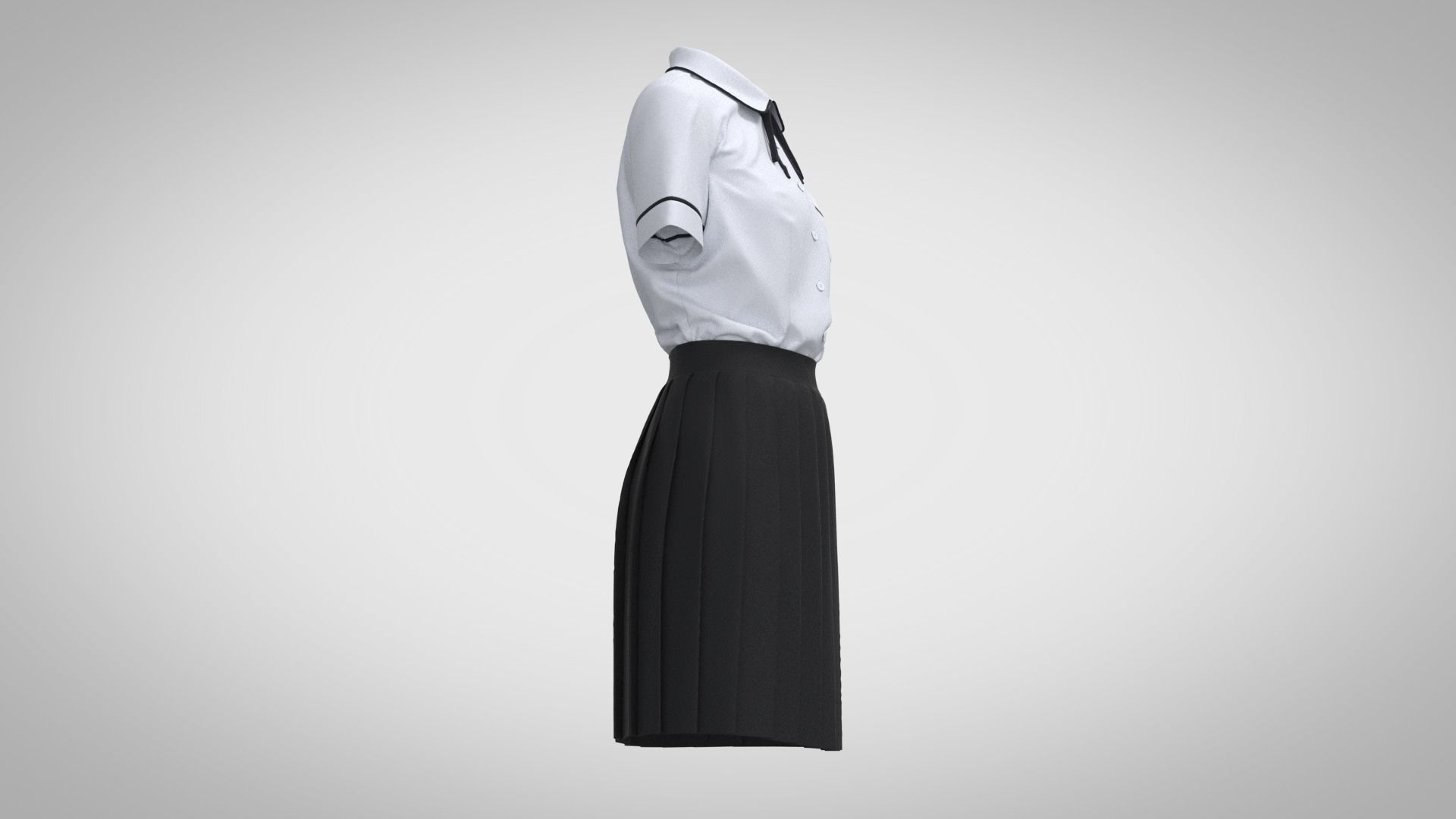 School Uniform Female 3D model_3