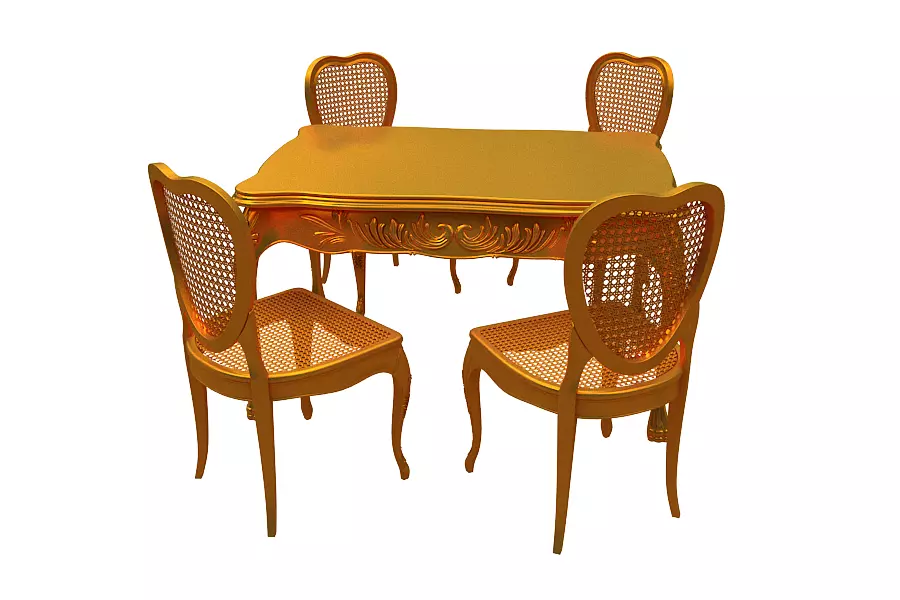 classical Dining set Low-poly 3D model