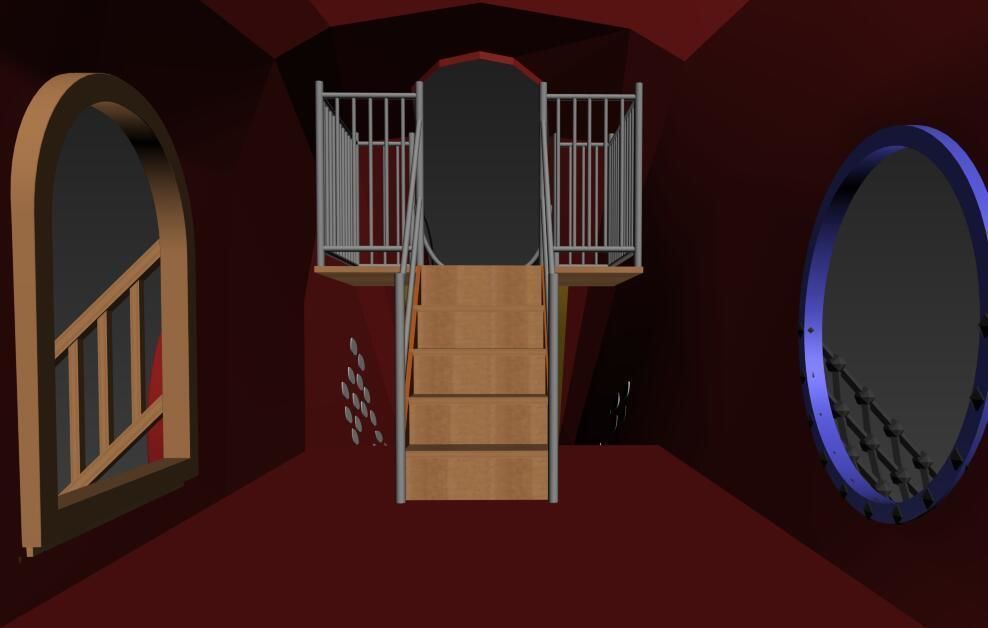 School kindergarten children outdoor playground deer slide set 3D model_5