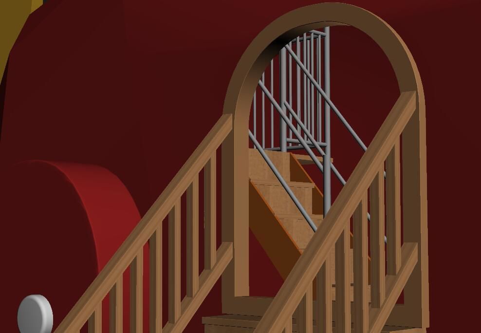 School kindergarten children outdoor playground deer slide set 3D model_6