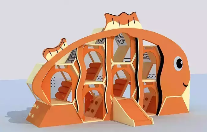 0-3 years old baby Indoor maze play fish playground equipment