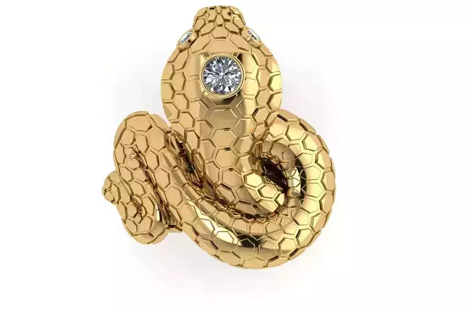 RINGS snake ring gold with diamonds