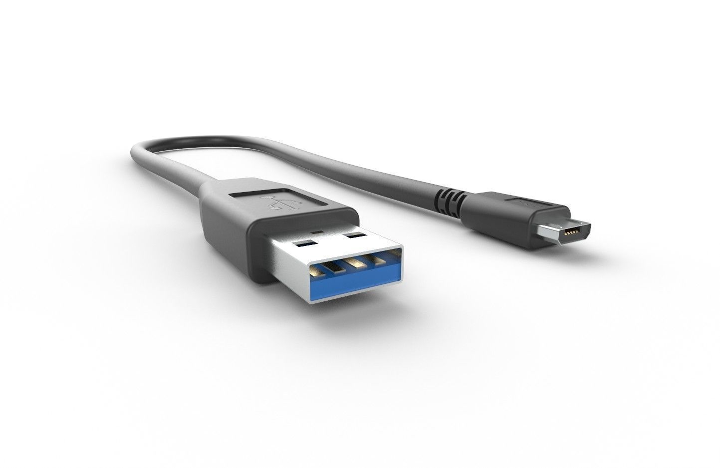 USB Cable M3 Low-poly 3D model_13