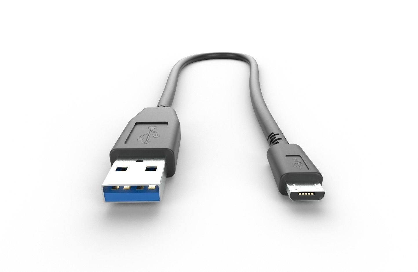 USB Cable M3 Low-poly 3D model_6