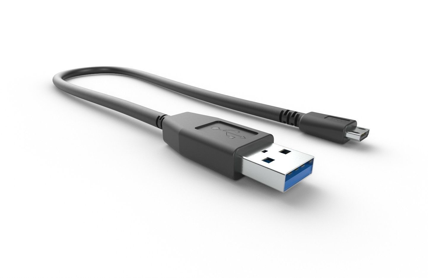 USB Cable M3 Low-poly 3D model_12