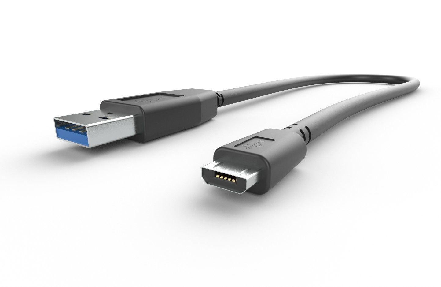 USB Cable M3 Low-poly 3D model_14