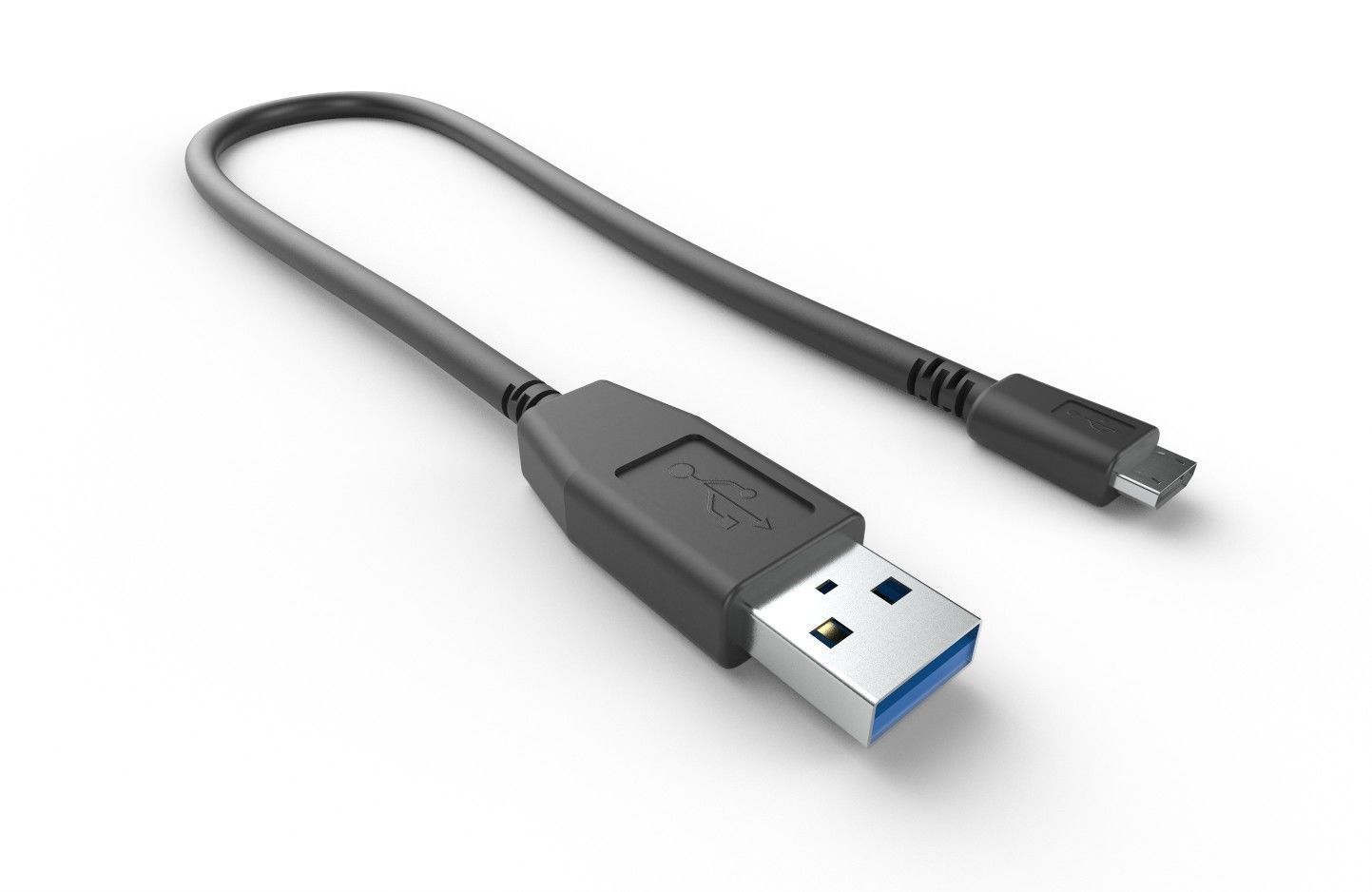 USB Cable M3 Low-poly 3D model_2