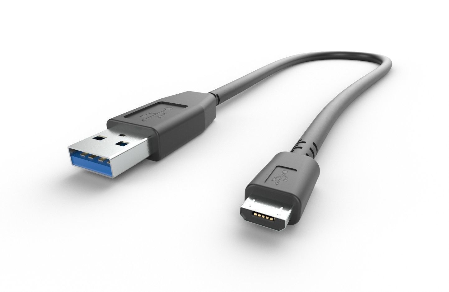 USB Cable M3 Low-poly 3D model_7