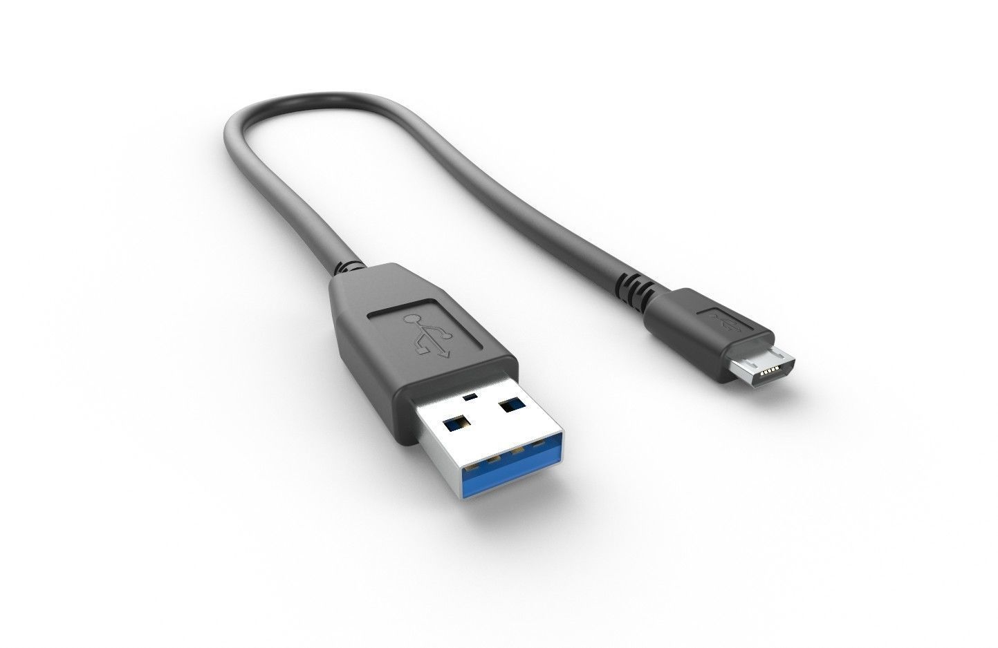 USB Cable M3 Low-poly 3D model_4