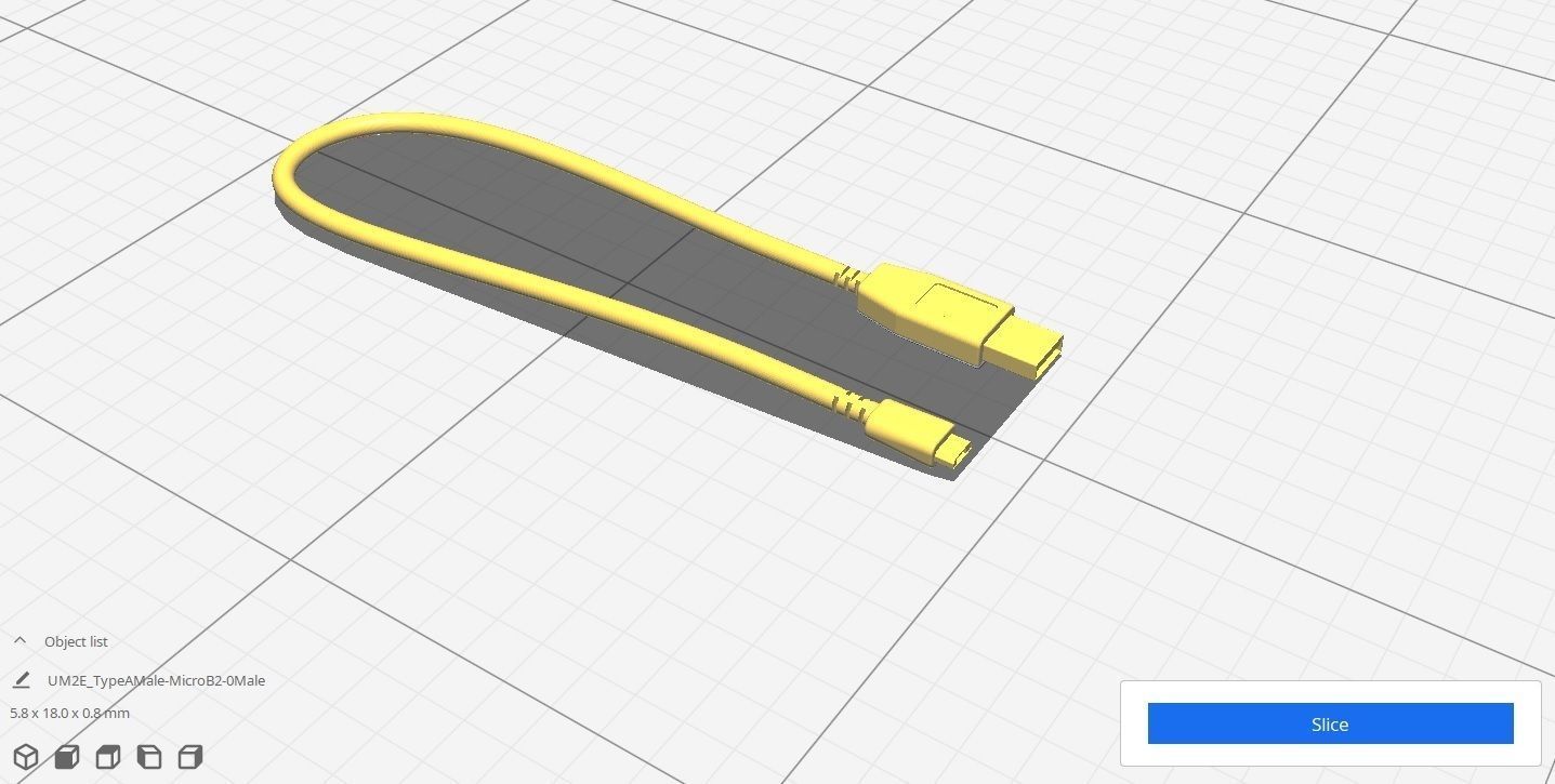 USB Cable M3 Low-poly 3D model_1