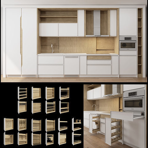 Kitchen plus Cabinet Storage 001 3D model