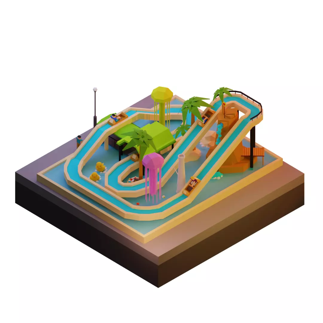 water park Free 3D model_0