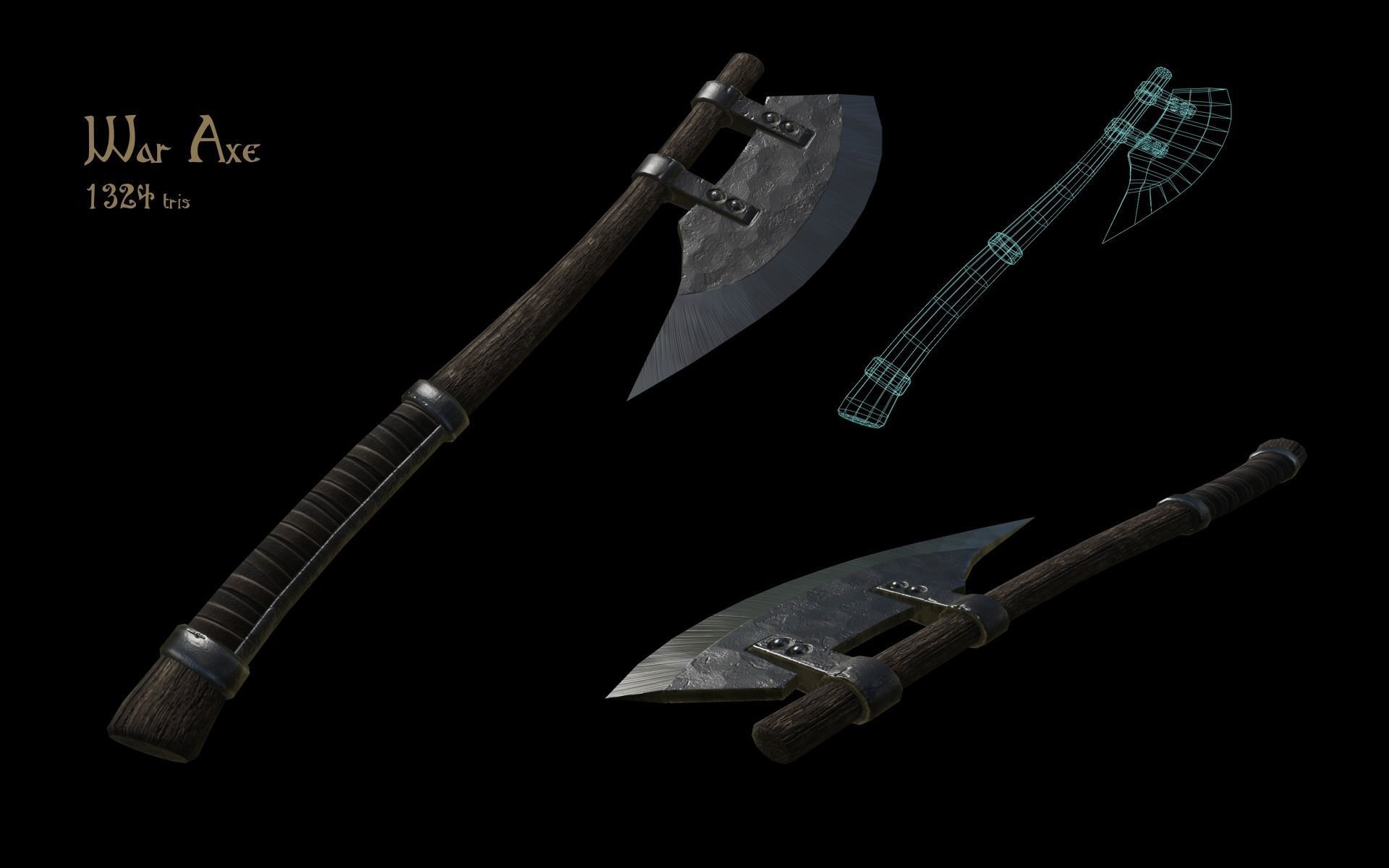 Fantasy Weapons Pack 2 - Brute Low-poly 3D model_8
