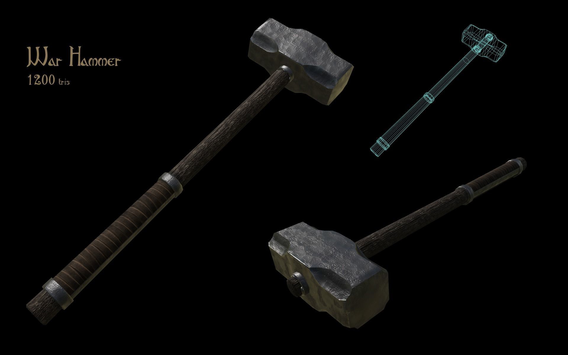 Fantasy Weapons Pack 2 - Brute Low-poly 3D model_9