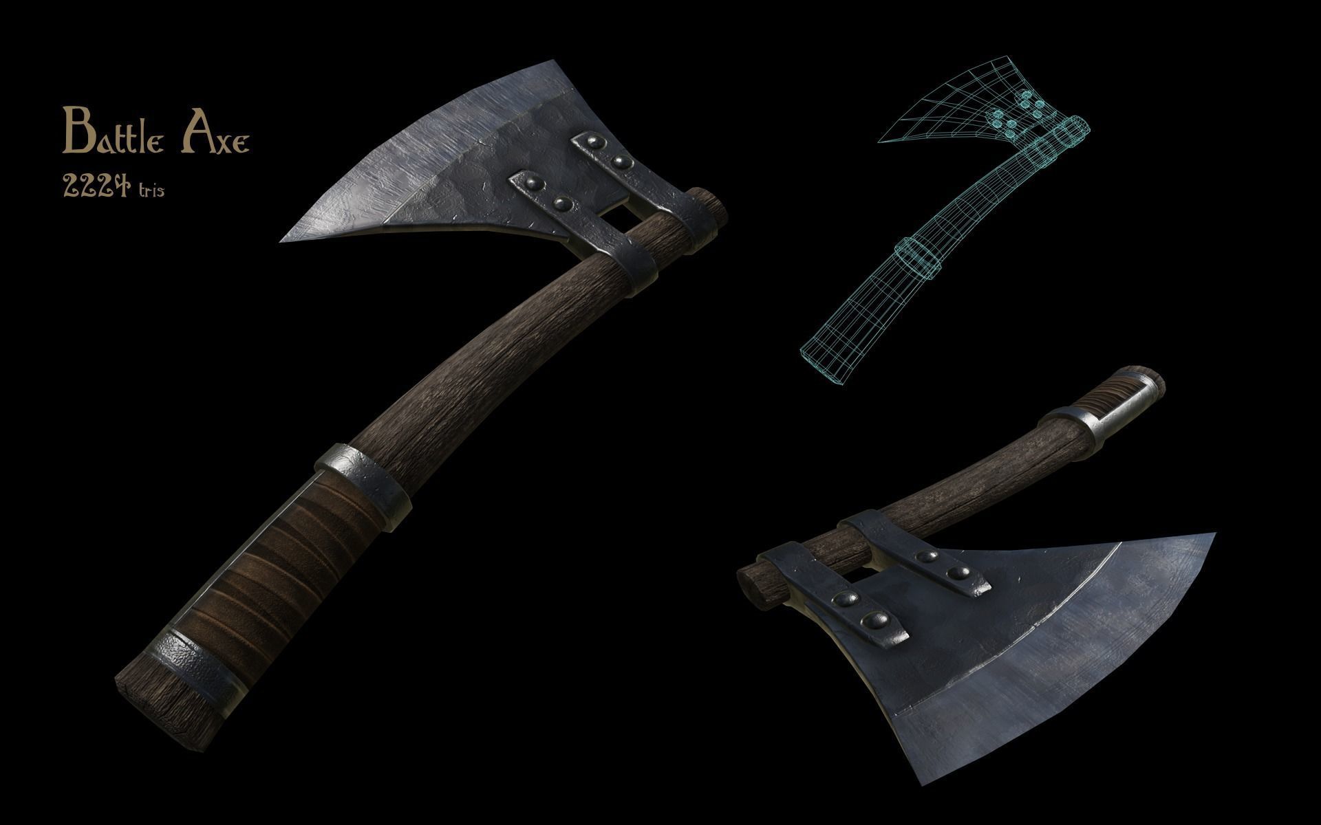Fantasy Weapons Pack 2 - Brute Low-poly 3D model_2