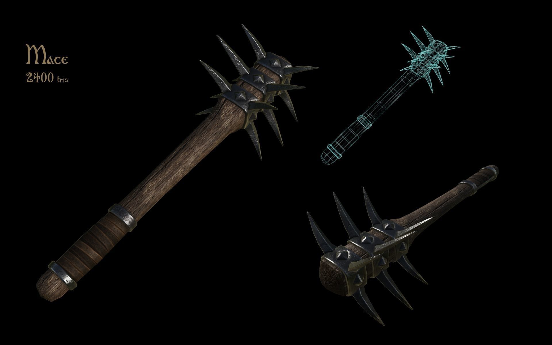 Fantasy Weapons Pack 2 - Brute Low-poly 3D model_6